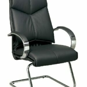 Deluxe Black Leather Guest Chair #8205