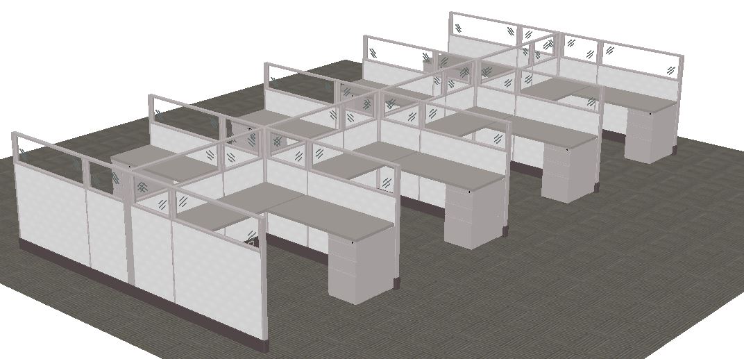 Office Cubicles with Glass Stacker - Image 2
